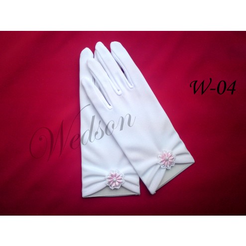 Rękawiczki komunijne - dziewczęce W-04
