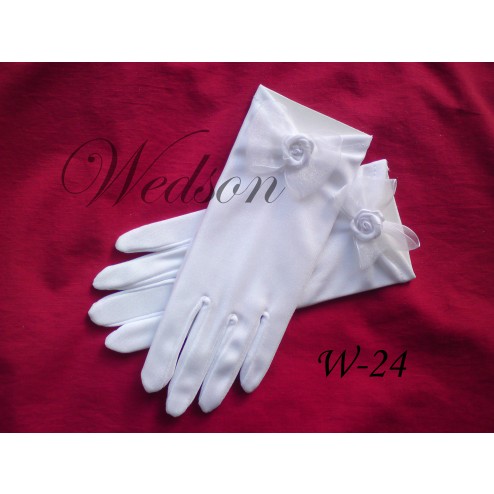 Rękawiczki komunijne- dziewczęce W-24