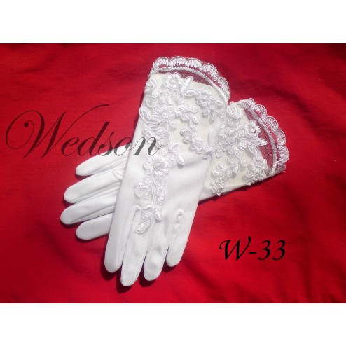 Rękawiczki komunijne- dziewczęce W-33